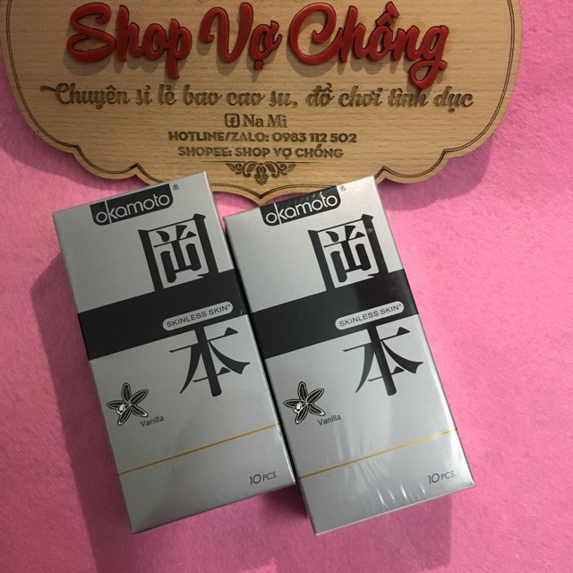 [CHÍNH HÃNG]COMBO 2 HỘP BAO CAO SU OKAMOTO SIÊU MỎNG HƯƠNG VANI TẶNG NGAY 1H BCS XMEN 6 BI