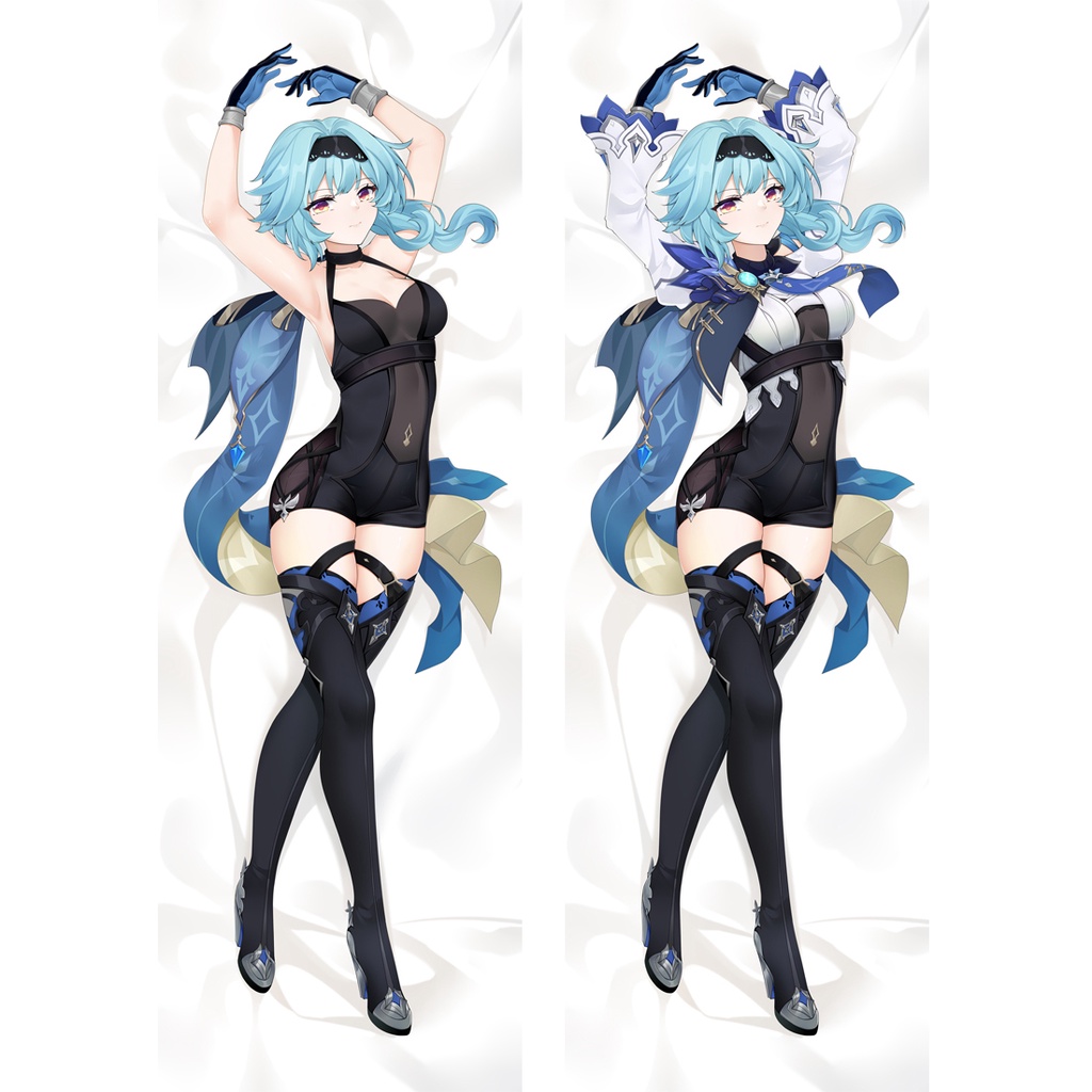 60 * 180CM Trò Chơi Genshin Tác Động Eula Gối Dakimakura Eula Trang Phục Da Đào Otaku 2 Mặt Ôm Cơ Th
