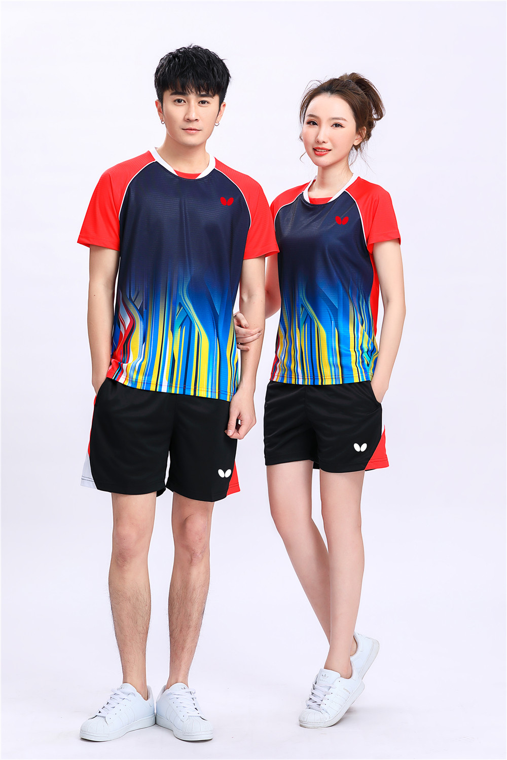 2021 New Butterfly PingPong 82115 Black T-Shirt Suit Table Tennis Badminton Quick Dry Suit