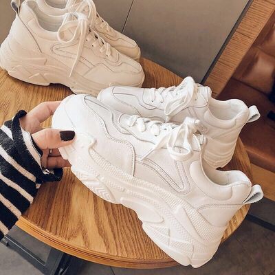 Giày Sneaker Màu Trắng Thiết Kế Đơn Giản Thời Trang Dành Cho Nữ