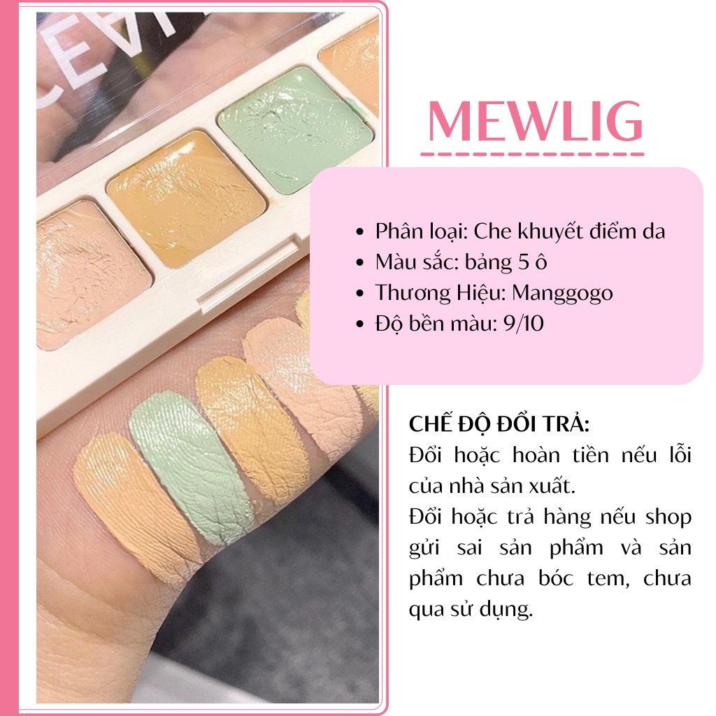 Kem Che Khuyết Điểm Nội Địa Trung Bảng 5 Ô MANGOGO Độ Che Phủ Cao