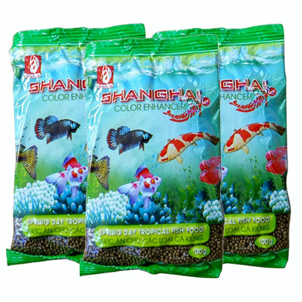 🐬 set 10 gói thức ăn cá cảnh, rùa cảnh Shanghai 100gram