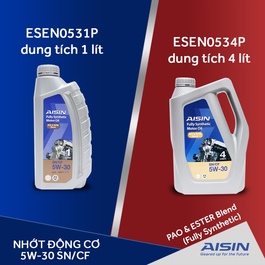 Nhớt Động Cơ AISIN ESEN0534P 5W30 SN / CF Pao &amp; Ester Blend 4L Nhập Khẩu Chính Hãng