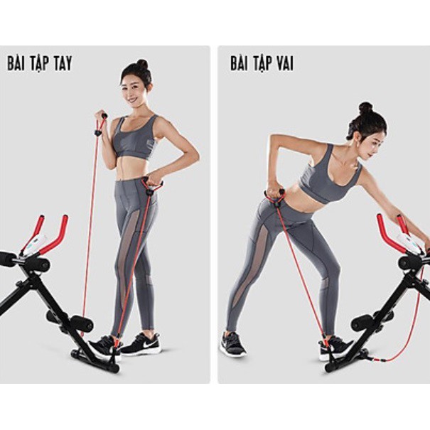 Máy Tập GYM, Tập Cơ Bụng Đa Năng Mẫu Mới Kết Hợp Tay, Ngực - Chất Liệu Thép Chịu Lực Tốt, Tải Trọng 150kg + Tặng Dây Kéo