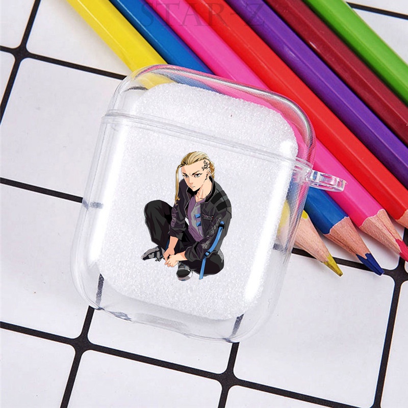 Dễ Thương Vỏ Bảo Vệ Hộp Sạc Tai Nghe bluetooth airpod pro 3 2 1 Bằng tpu Trong Suốt Họa Tiết Hoạt Hình anime tokyo revengers