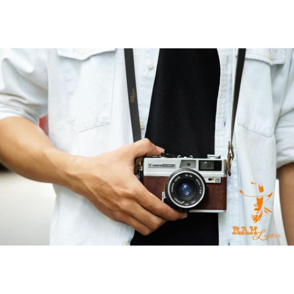 DÂY MÁY ẢNH FILM VÀ MIRROLESS DA BÒ ĐEN MỘC MẠC – RAM A2 BLACK *