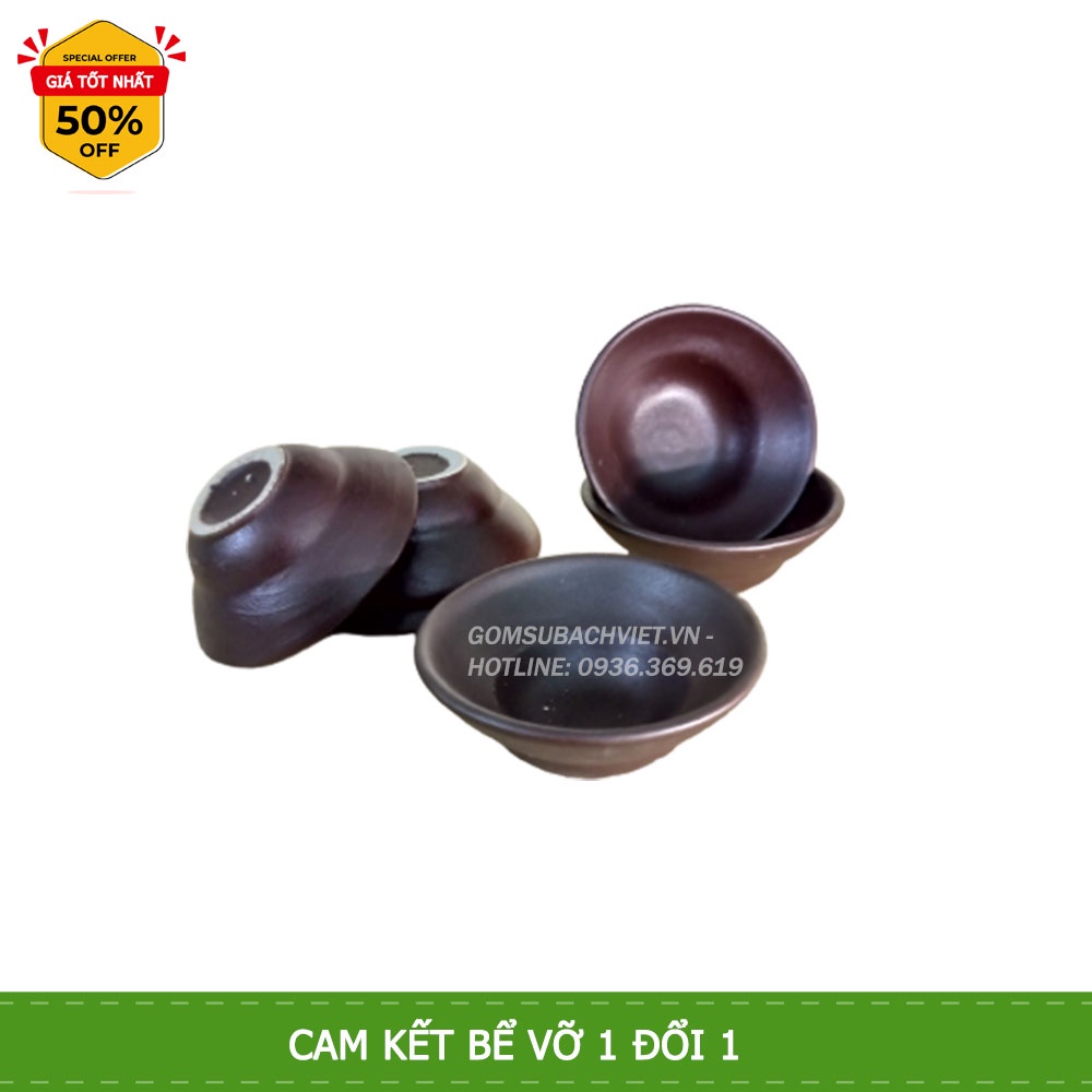 Bộ 6 chén (ly) uống rượu phong cách cổ gốm sứ Bát Tràng
