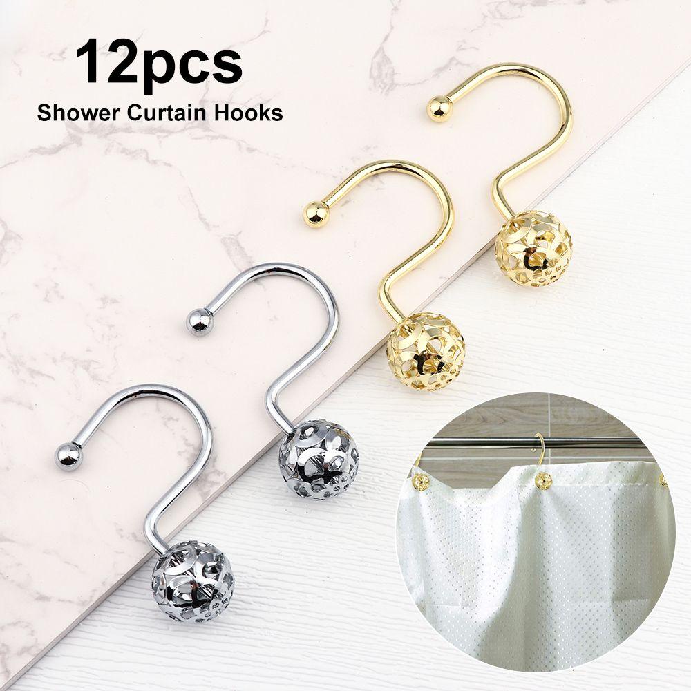 Bộ 12 Móc Treo Rèm Nhà Tắm Họa Tiết Lấp Lánh Tiện Dụng