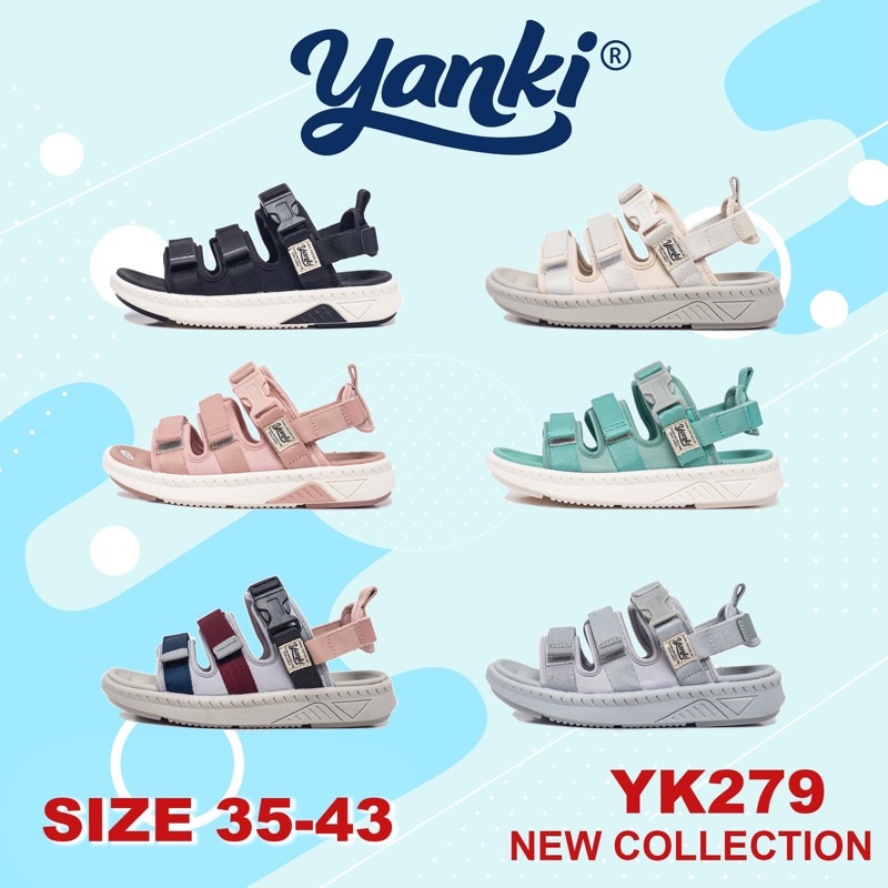 Dép Quai Hậu Nam Nữ Unisex Quai Chéo Thời Trang YANKI Sport YK279 - Black White