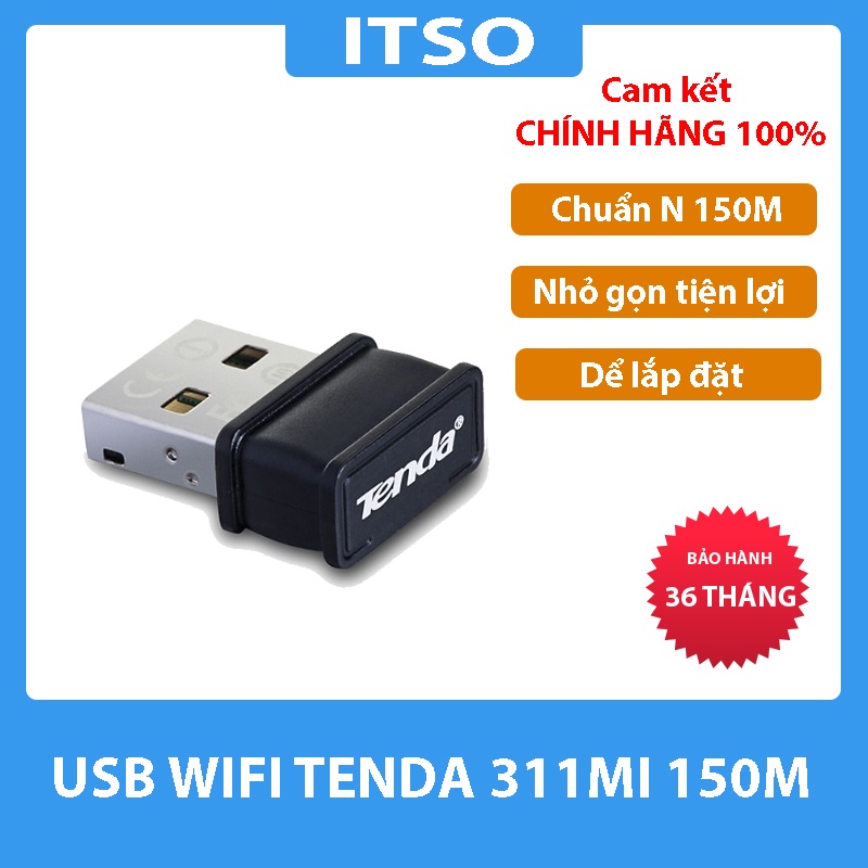 USB WIFI Tenda W311MI chuẩn N tốc độ 150M – Hàng chính hãng BH 36 tháng