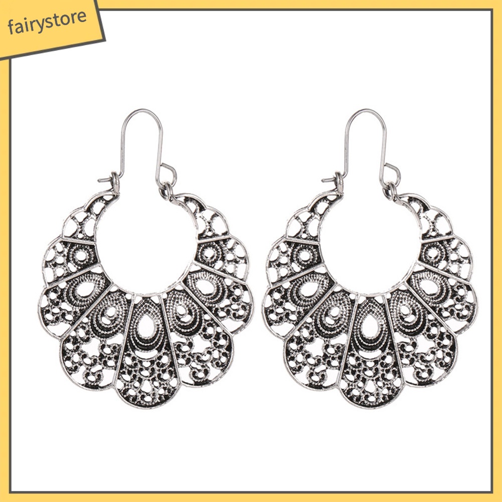 Bông tai hình hoa rỗng phong cách vintage thời trang nữ