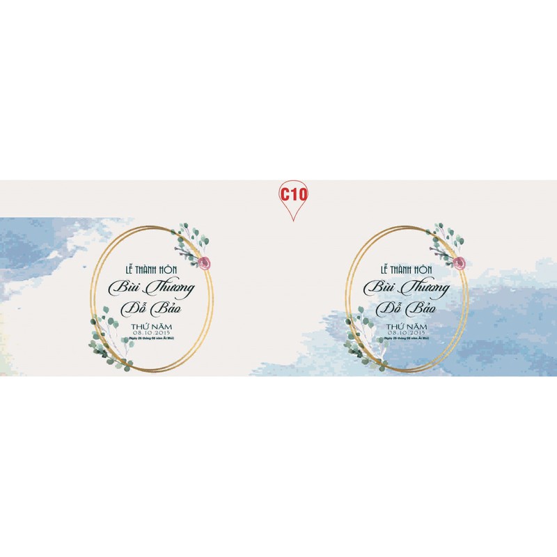 Combo 20 Tem chai nước suối đám cưới, đám hỏi giá rẻ