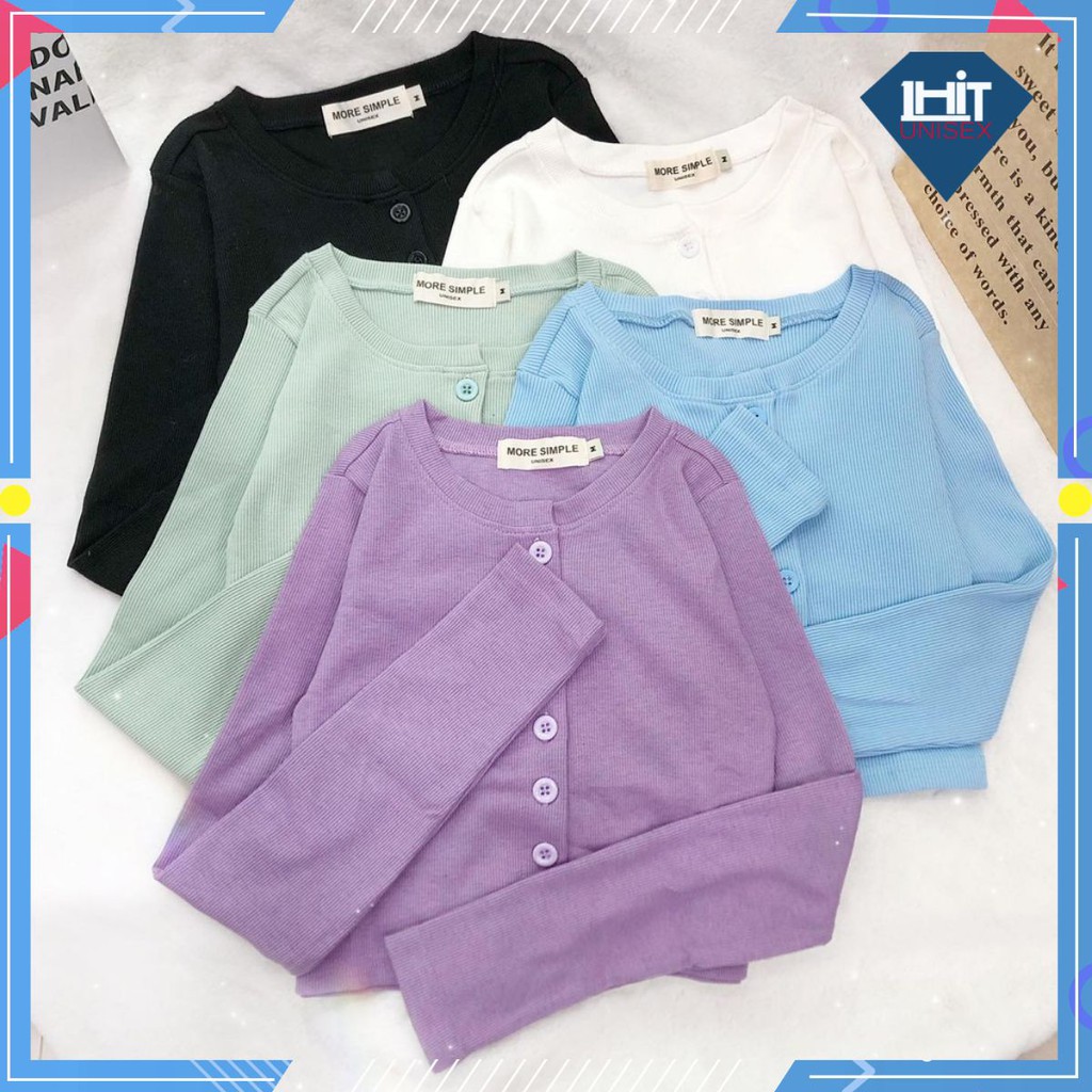 Áo Croptop Nữ YAN Ulzzang Len Tăm Nút Thật 1HIT_UNISEX (5 ẢNH THẬT)