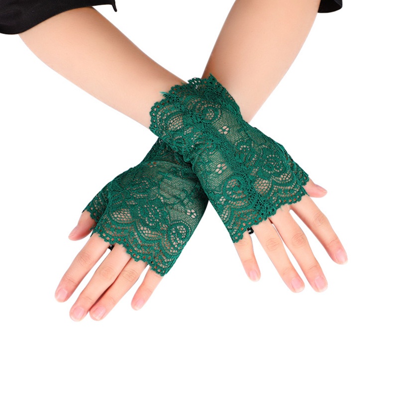 Găng Tay Lưới Nửa Ngón Siêu Mỏng Thanh Lịch Cho Nữ