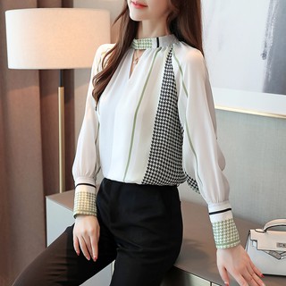 Áo kiểu nữ tay dài phong cách Hàn Quốc