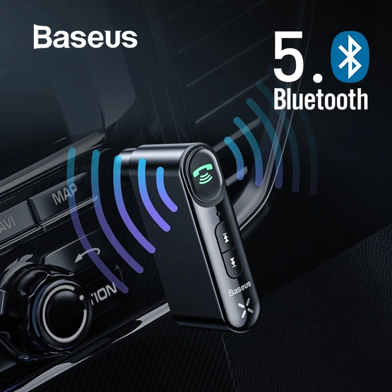 Bộ chuyển đổi Aux ra Bluetooth dùng cho xe hơi Baseus Qiyin AUX (Car AUX 3.5mm Bluetooth Receiver/ Adapter)