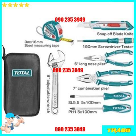 BỘ 8 DỤNG CỤ CẦM TAY BỘ CÔNG CỤ ĐA NĂNG  TOTAL - INGCO12345