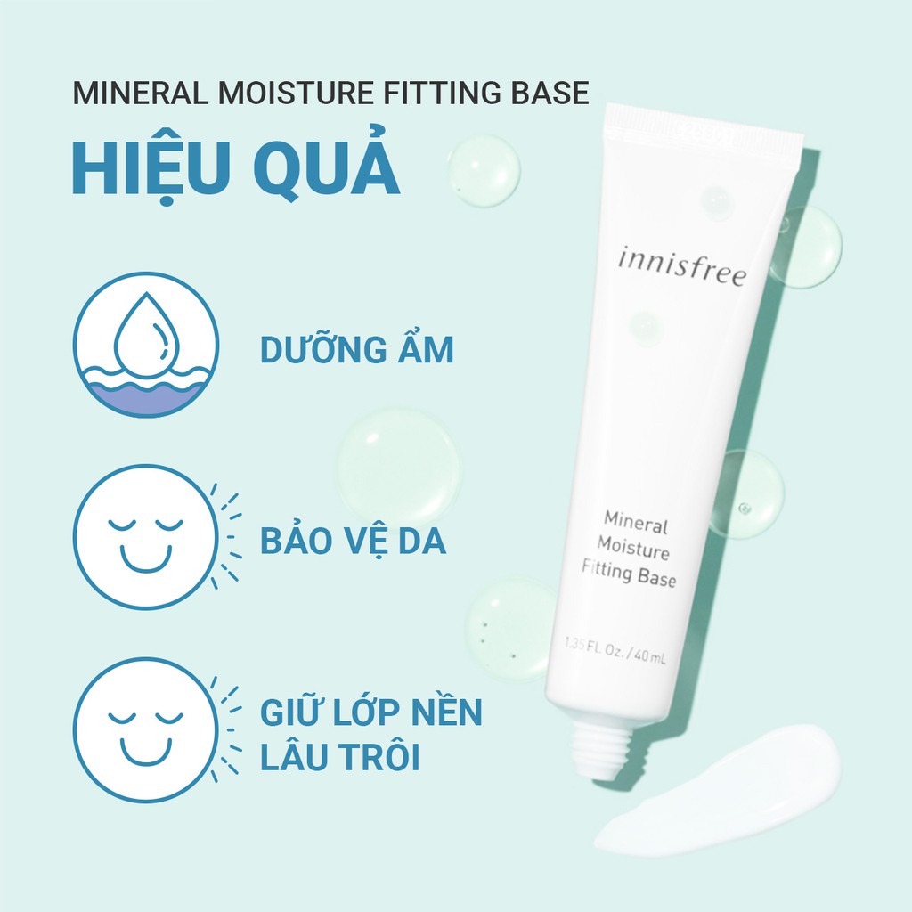 [Mã FMCGMALL giảm 8% đơn từ 250K] Kem lót trang điểm dưỡng ẩm innisfree Mineral Moisture Fitting Base 40ml