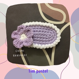 Kẹp tóc hình hoa len handmade mẫu 1