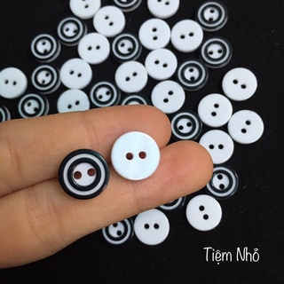Nút áo sơ mi vòng đen kích 1.1cm