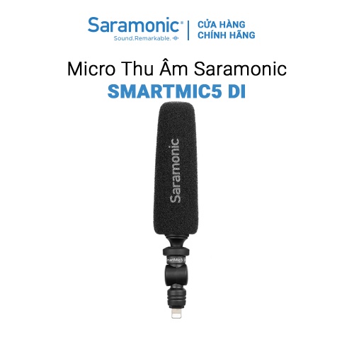 Micro Thu Âm Không Dây Saramonic SmartMic5 Di - Kết Nối Điện Thoại IPhone / IPad / IOS - Bảo Hành Chính Hãng 24 Tháng