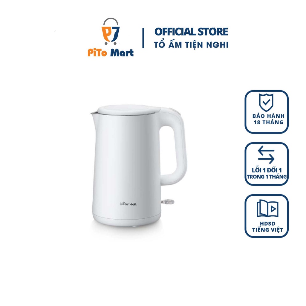 Ấm Đun NƯớc Siêu Tốc Bear 1.5L ZDH-B15T1 Bảo Hành Chính Hãng 18 Tháng