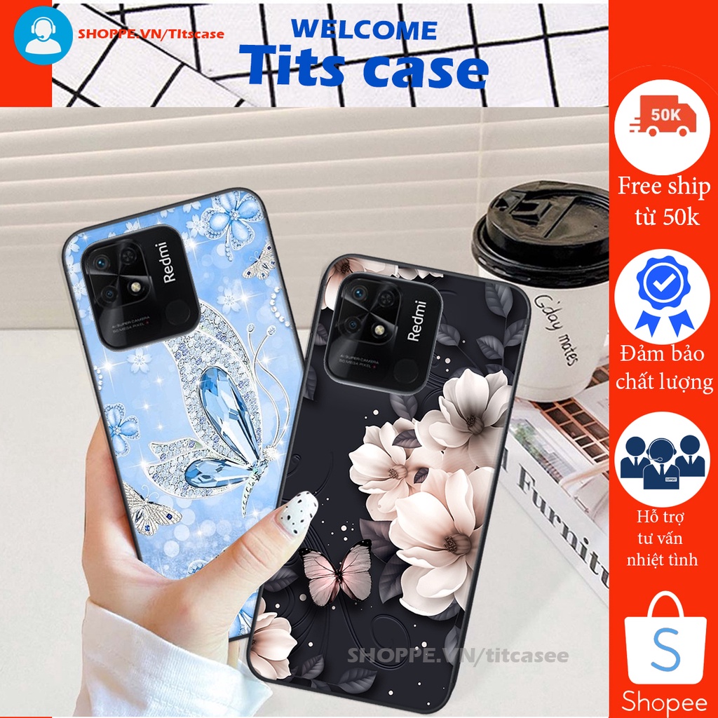 Ốp lưng  Xiaomi REDMI 10C in hình thiên nga,hoa may mắn, đặc sắc ĐỘC - LẠ - BỀN