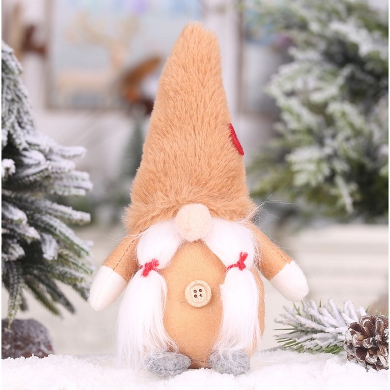 NHỒI BÔNG THẦN LÙN GIỮ VƯỜN TRANG TRÍ GIÁNG SINH - Plump gnome Xmas decoration
