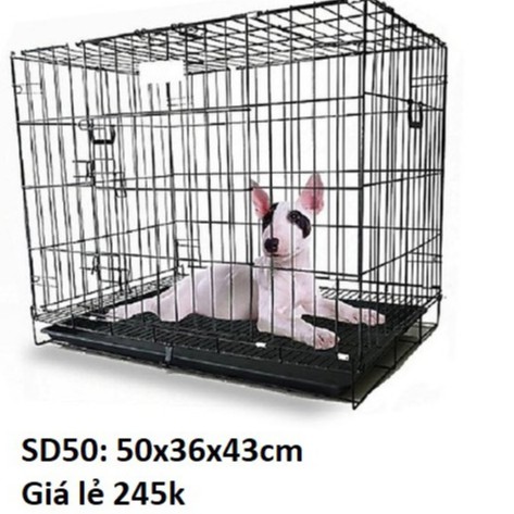 Chuồng Lồng cũi chó mèo dưới 15kg ( SD70 &amp; SD75) Chuồng chó mèo sơn tĩnh điện gấp gọn
