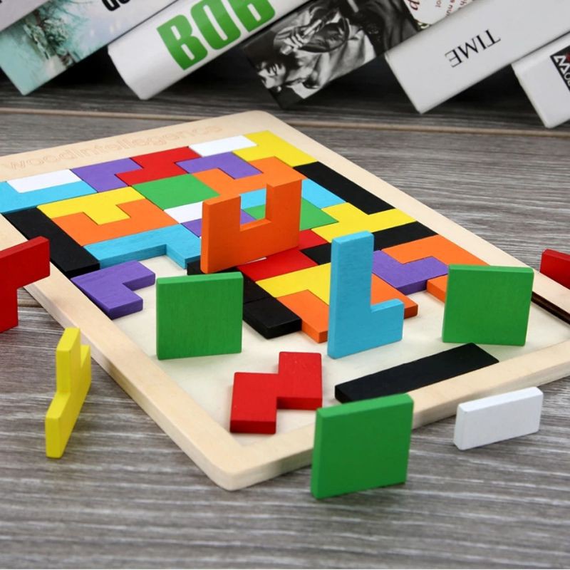 Đồ Chơi Xếp Gạch - Tetris Xếp Gạch Ghép Hình Gỗ Pitomio Montessori