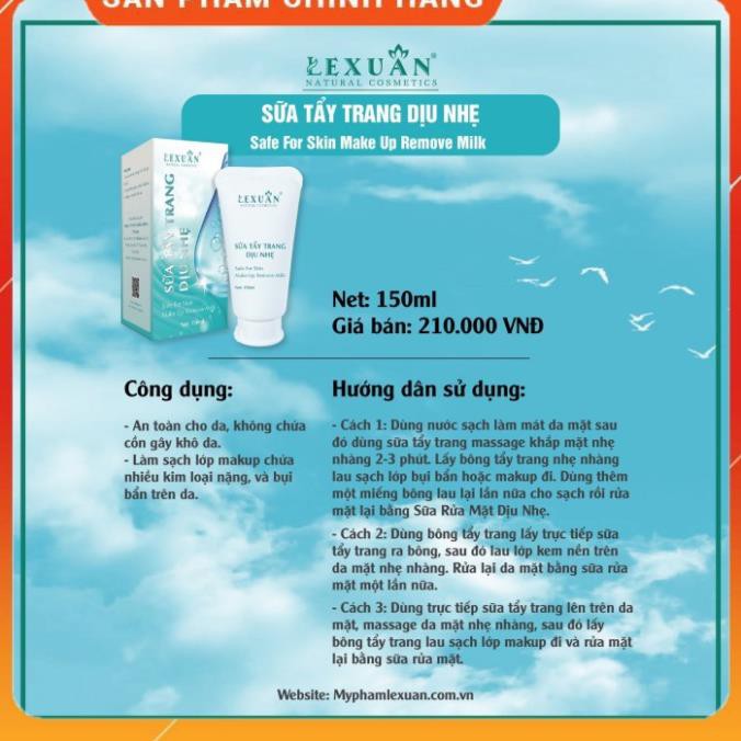 SỮA TẨY TRANG LÊ XUÂN ❤️FREESHIP❤️An toàn cho da, không chứa cồn gây khô da