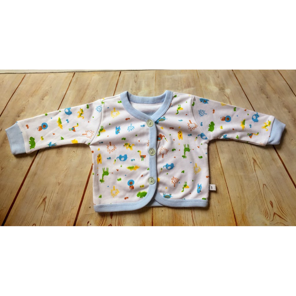 Áo khoác cotton tay dài HỌA TIẾT MIATOP cho bé sơ sinh đến 8kg (cho lựa màu và size)