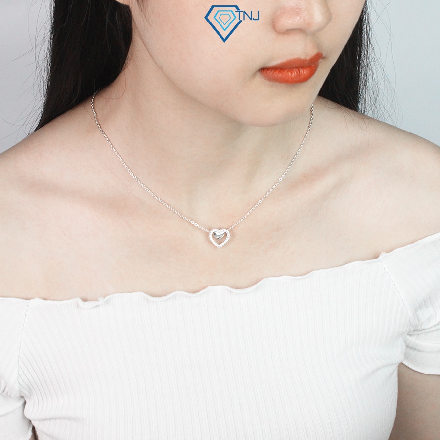 Dây chuyền bạc nữ hình trái tim khắc tên theo yêu cầu DCN0318 Trang Sức TNJ