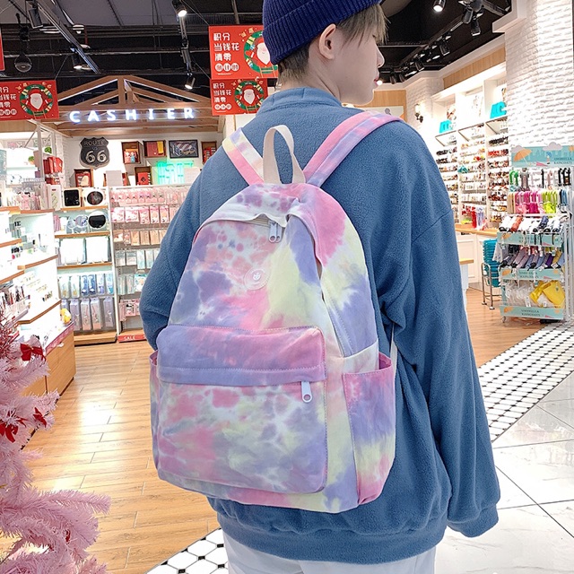 Balo màu sắc thời trang OMBRE chống nước, vừa laptop 15,6 inch - Tặng quà