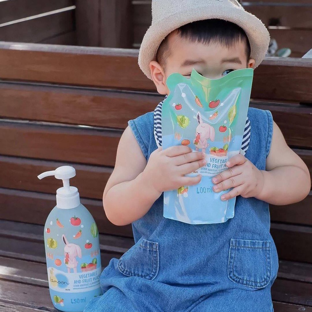 Nước rửa rau củ quả Organic cho bé Lamoon - Bình 450ml