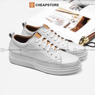 Giày da bò thể thao nam CHEAPSTORE CS475 trắng  (bảo hành 24 tháng)