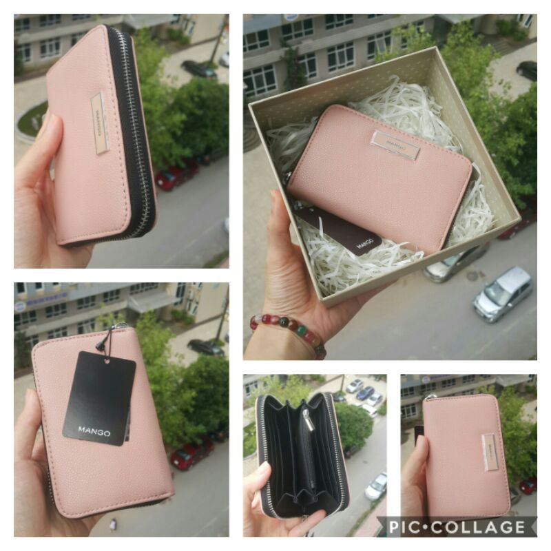Ví Mango màu đen và hồng - hxt kèm bill