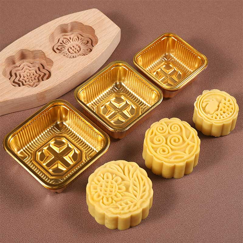 Set 100 Hộp Đựng Bánh Trung Thu / Bánh Trung Thu Hình Vuông Chất Liệu Cấp Thực Phẩm