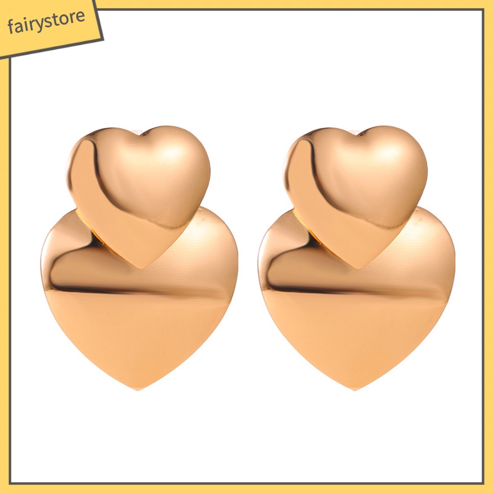 Hoa Tai Dáng Dài Mặt Hình Trái Tim Cho Nữ