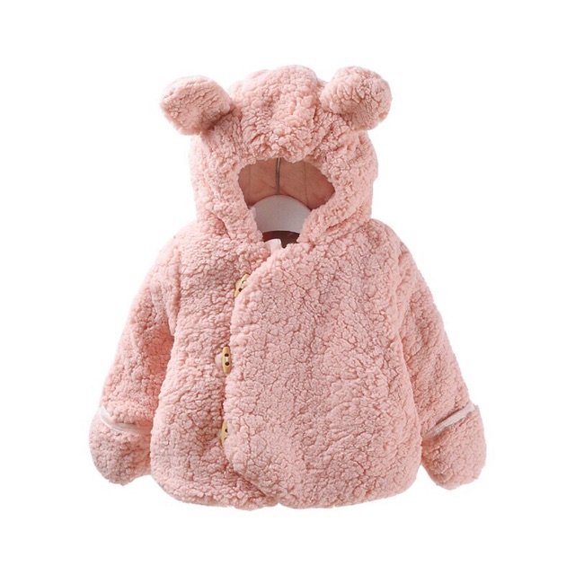 Áo lông gấu bé gái