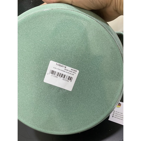 🇩🇪 NỒI GANG CAO CẤP STAUB XANH Mint SALBEI 24cm - 3,7L MADE IN FRANCE sản xuất thủ công tại Pháp