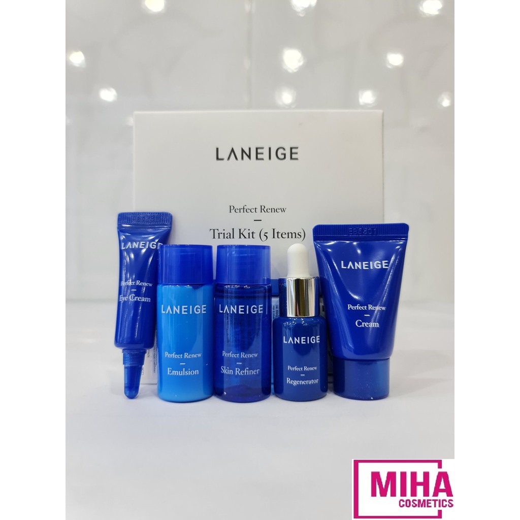 Bộ Kit 5 Món Mini Chống Lão Hóa Và Dưỡng Tái Tạo Da Laneige Perfect Renew Trial Kit Hàn Quốc