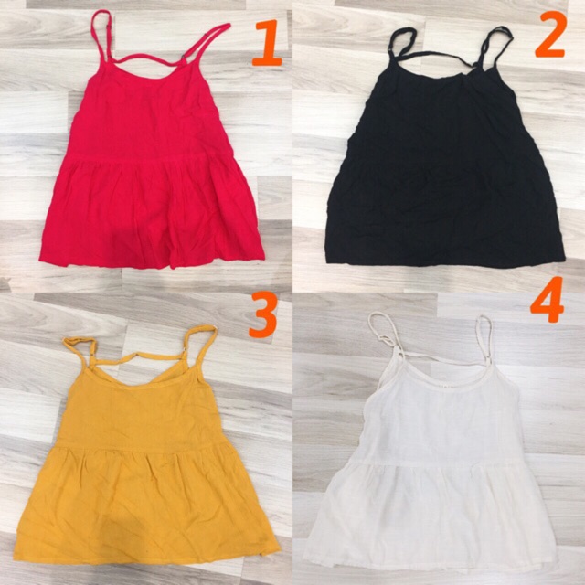 Áo 2 dây lanh kiểu babydoll