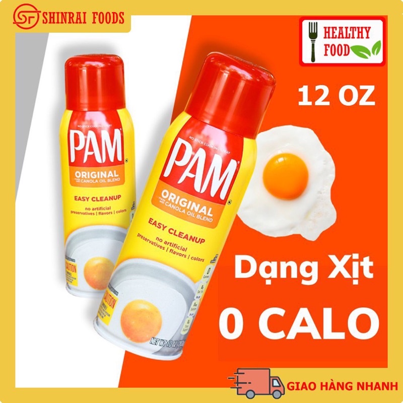 Dầu xịt PAM 0 Calories Mỹ- chai 12oz