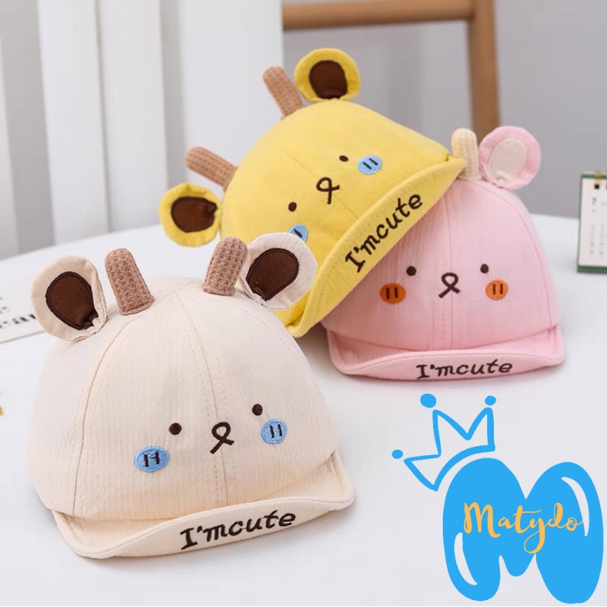 Mũ cho bé gái bé trai MATYDO nón lưỡi trai hình mặt cười im cute đáng yêu phụ kiện mùa hè