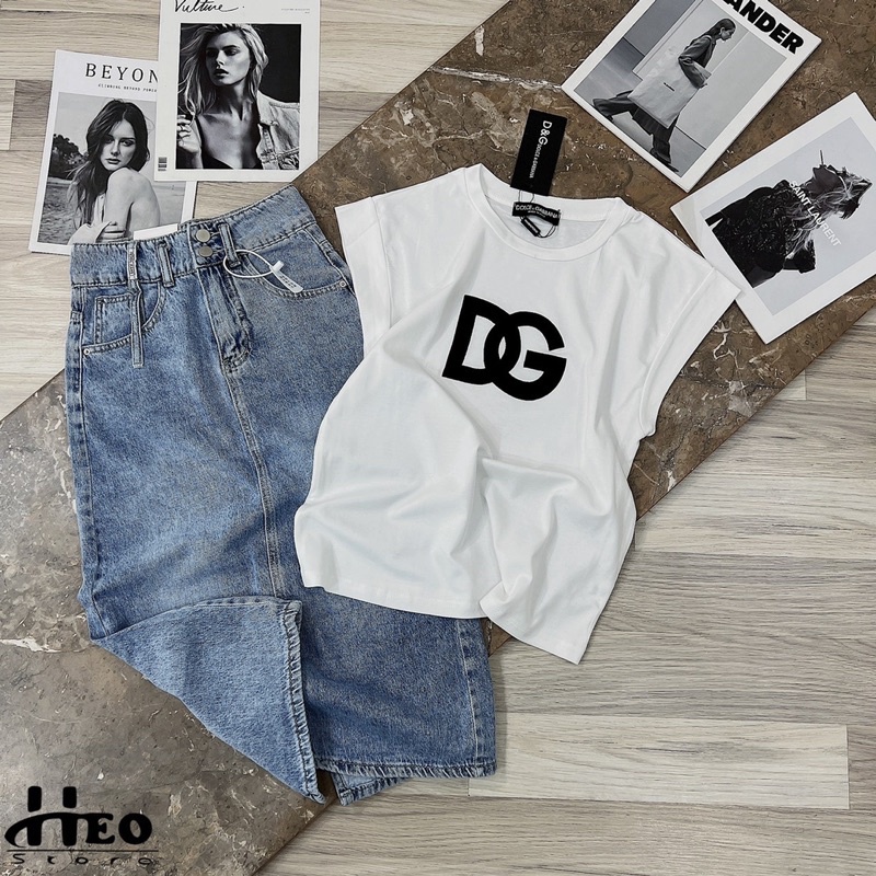 Chân váy bò jean dài 2 khuy cạp cao xẻ sau siêu xinh L1 mh