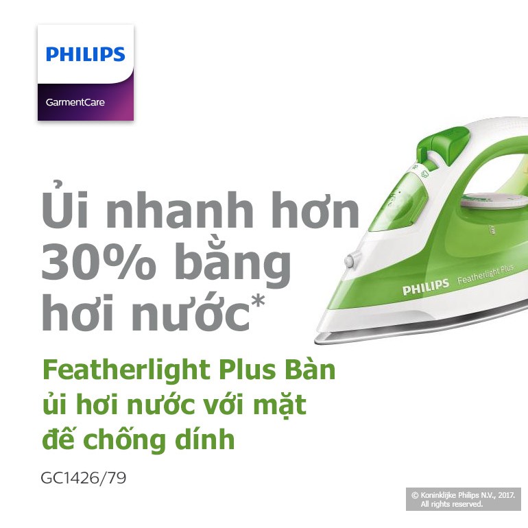 Bàn ủi hơi nước chống dính Philips GC 1426 hàng chính hãng