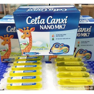 (CHÍNH HÃNG)Celia Canxi Nano MK7 Bổ sung canxi vitamin D3 cho cơ thể hỗ trợ sự phát triển chiều cao hộp 20 ống