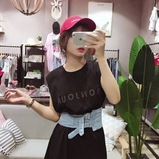 Váy phông suông đai jeans
