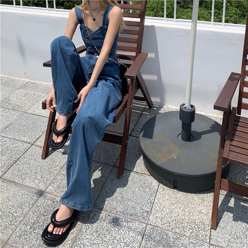 Bộ Áo Sát Nách + Quần Denim Dài Thời Trang Mùa Hè Cá Tính